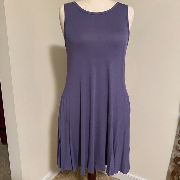 Weaczzy Women's Casual Swing T Shirt Dress with Pockets -Lavender Size Medium - Picture 2 of 6